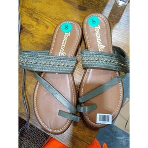 Toscanella Women's sandals Made in Italy green & brown